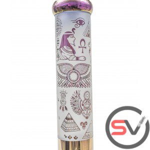 EGYPTIAN SYMBOLS FROSTED GLASS WATER PIPE 14inch
